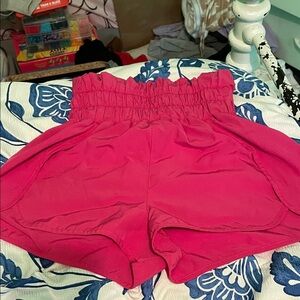 High Waist Pink Ruffle Shorts